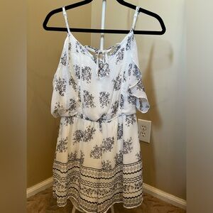 Black and White Floral Romper